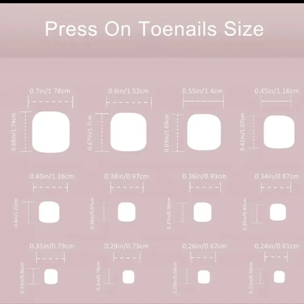 24 Pieces Fake Toe press on nails